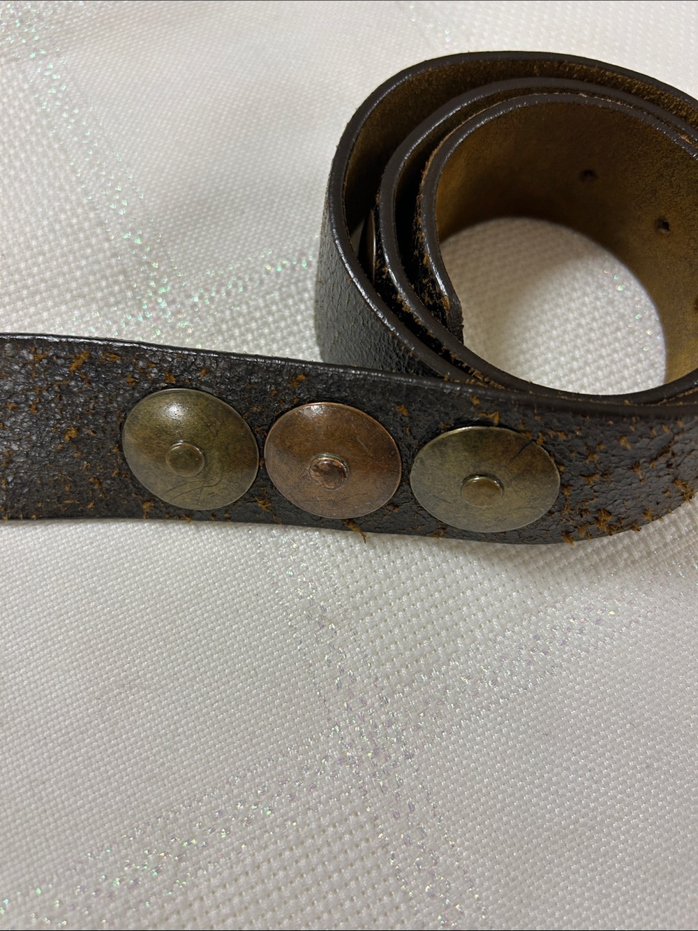 Classic women’s  Dark Brown Leather Belt with Brass Buckle image 2